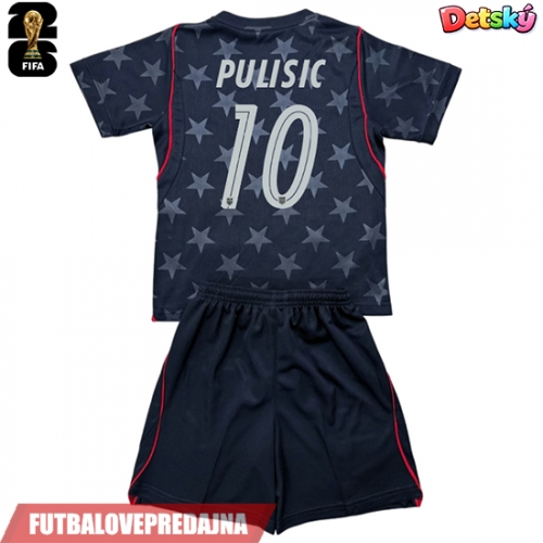 Lacne Dětský Futbalové dres Spojené štáty Christian Pulisic #10 MS 2026 Krátky Rukáv - Preč (+ trenírky)